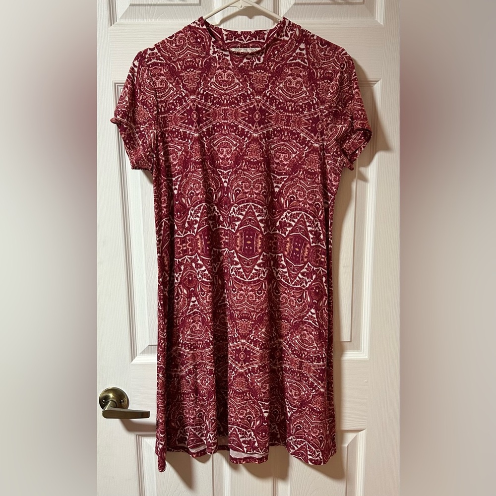 Pink Rose Burgundy Paisley Top